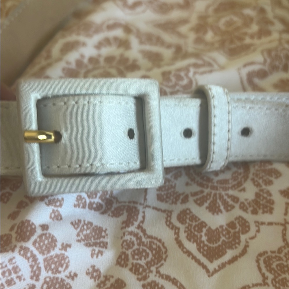 St. John Cream Belt with Minimalist Design size 10